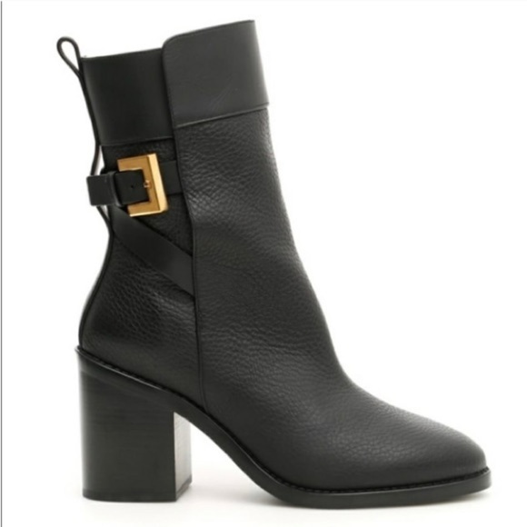 Stuart Weitzman Shoes - STUART Weitzman Joplin Black Pebble Leather Heeled Boots size 7